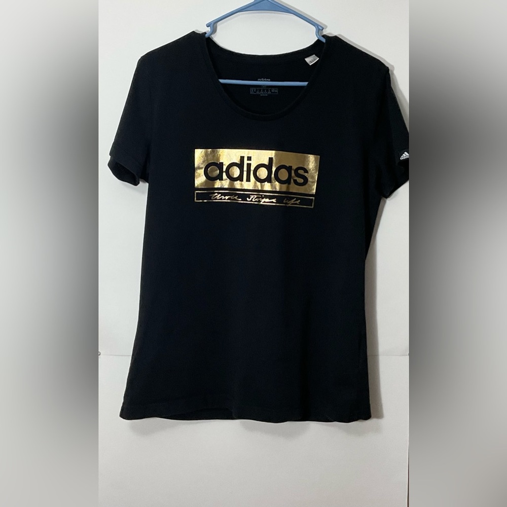 Adidas Black And Gold Shirt Size M